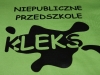 KLEKS - zielona koszulka z czarnym nadrukiem transferowym